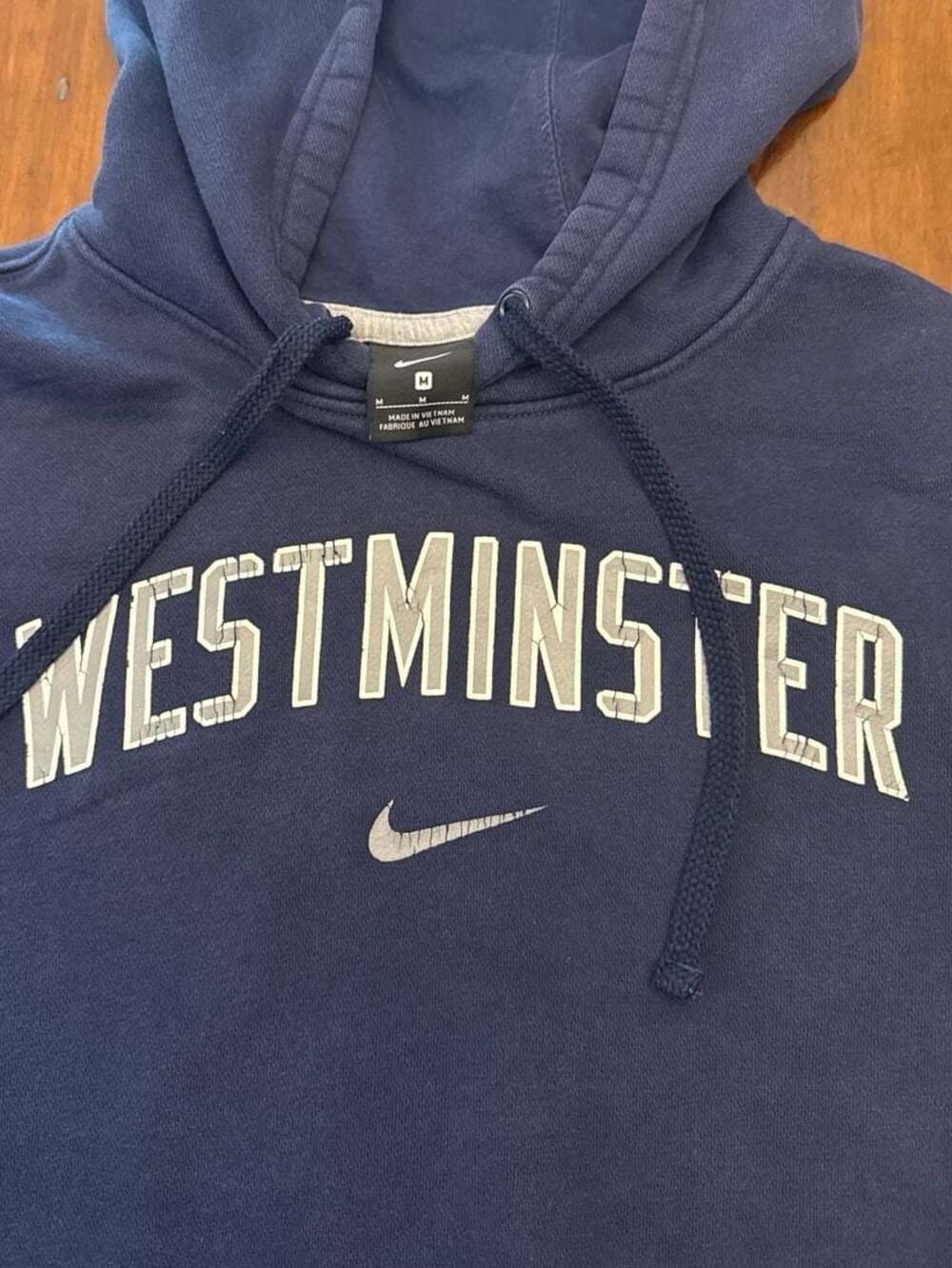 Nike Westminster College Navy Blue Pullover Hoodie Size M